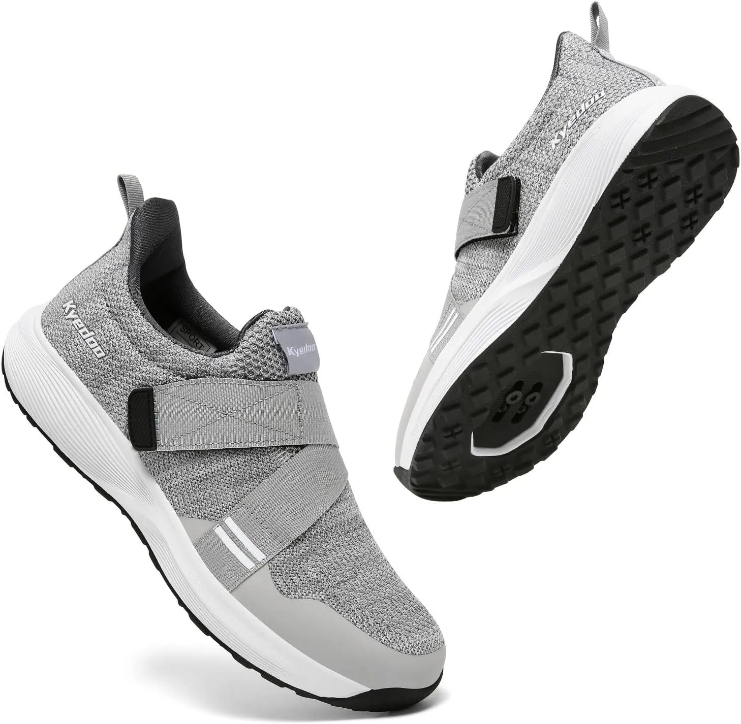Kyedoo Mens Indoor Cycling Shoes Compatible with SPD Cleats, Comfortable Walkable Bike Shoes, Cleats Included