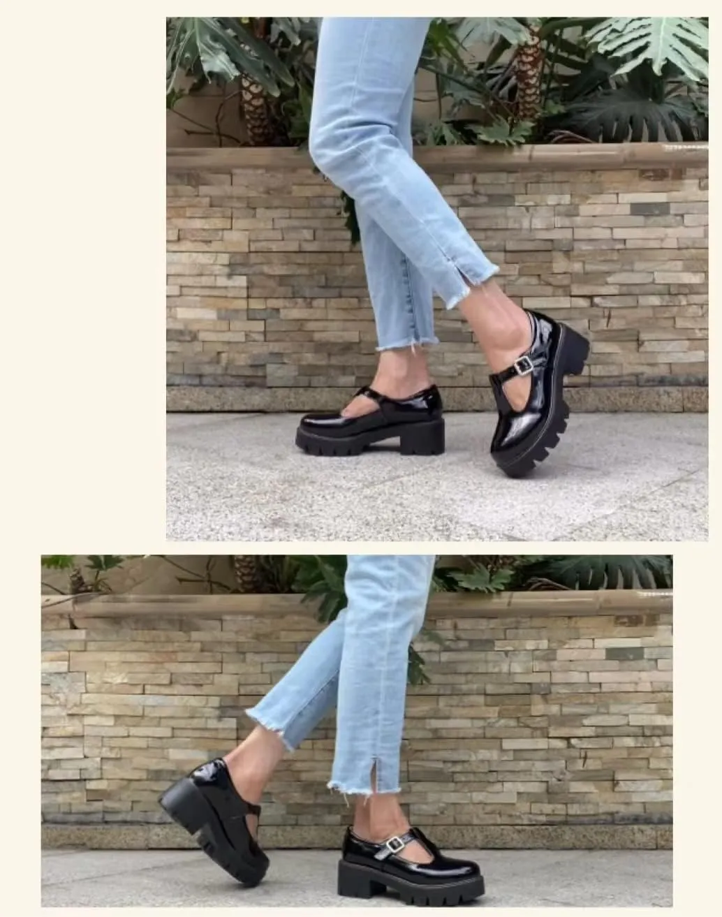 Mary Jane Shoes for Women Girls, Black Platform Mary Janes Chunky Heel Kawaii Lolita School Shoes
