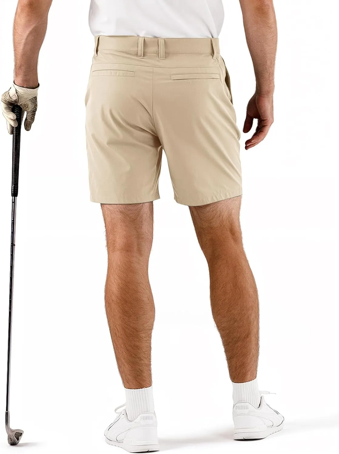 Mens Golf Shorts 7 Inch Inseam, Quick Dry Stretch Casual Lightweight Stretch Flat Front Hybrid Men's Golf Shorts for Men