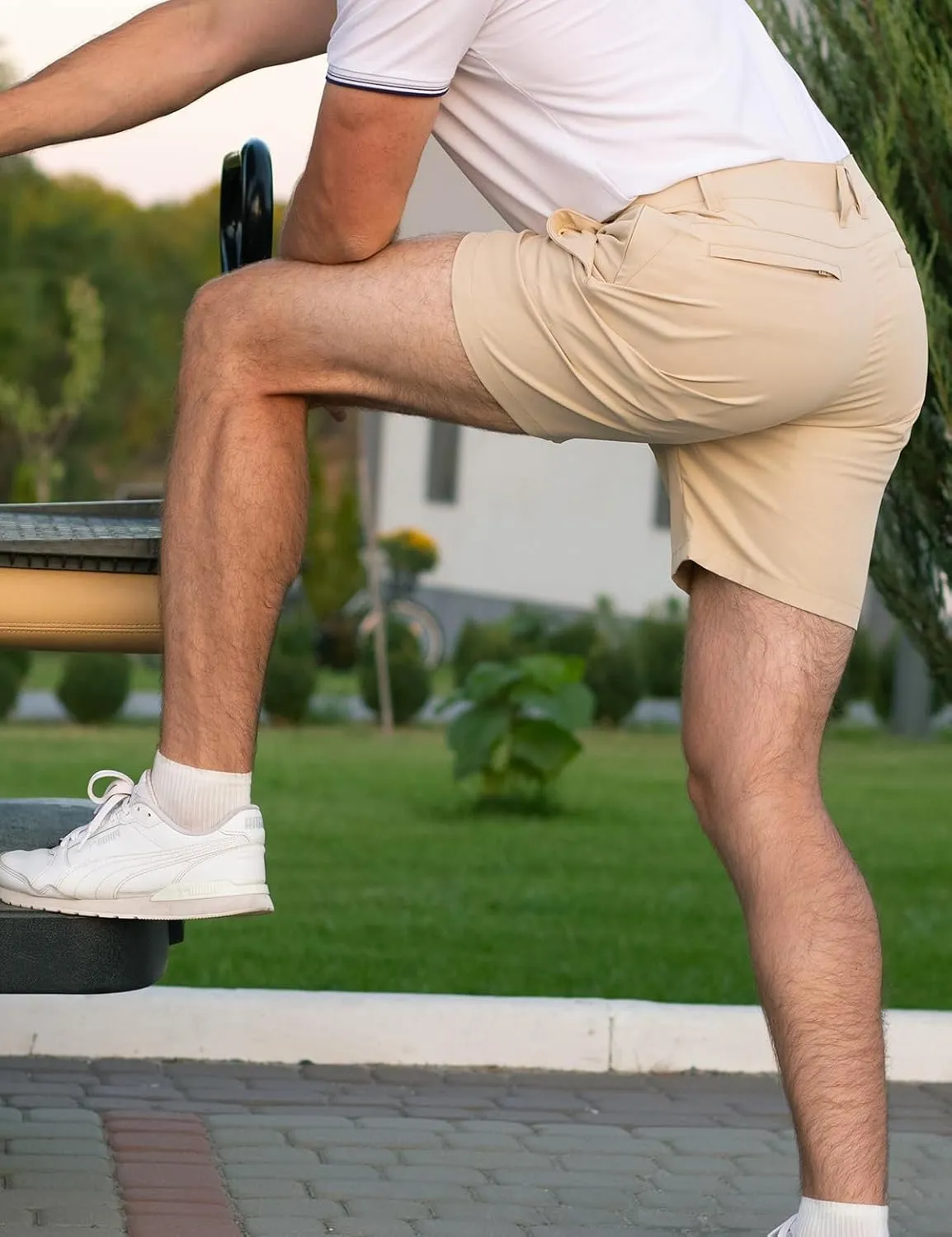 Mens Golf Shorts 7 Inch Inseam, Quick Dry Stretch Casual Lightweight Stretch Flat Front Hybrid Men's Golf Shorts for Men