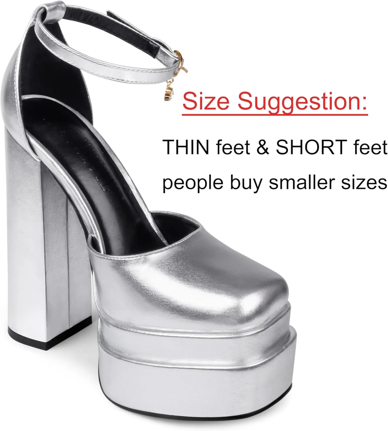 MERUMOTE Womens Sexy High Heels Platforms Pumps Square Toe Chunky Block Heels Rhinestone Party Shoes