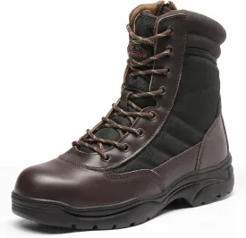 NORTIV 8 Steel Toe Boots for Men Safety Industrial & Construction Military Work Boots Slip Resistant ASTM F2413-18, TROOPER-STL