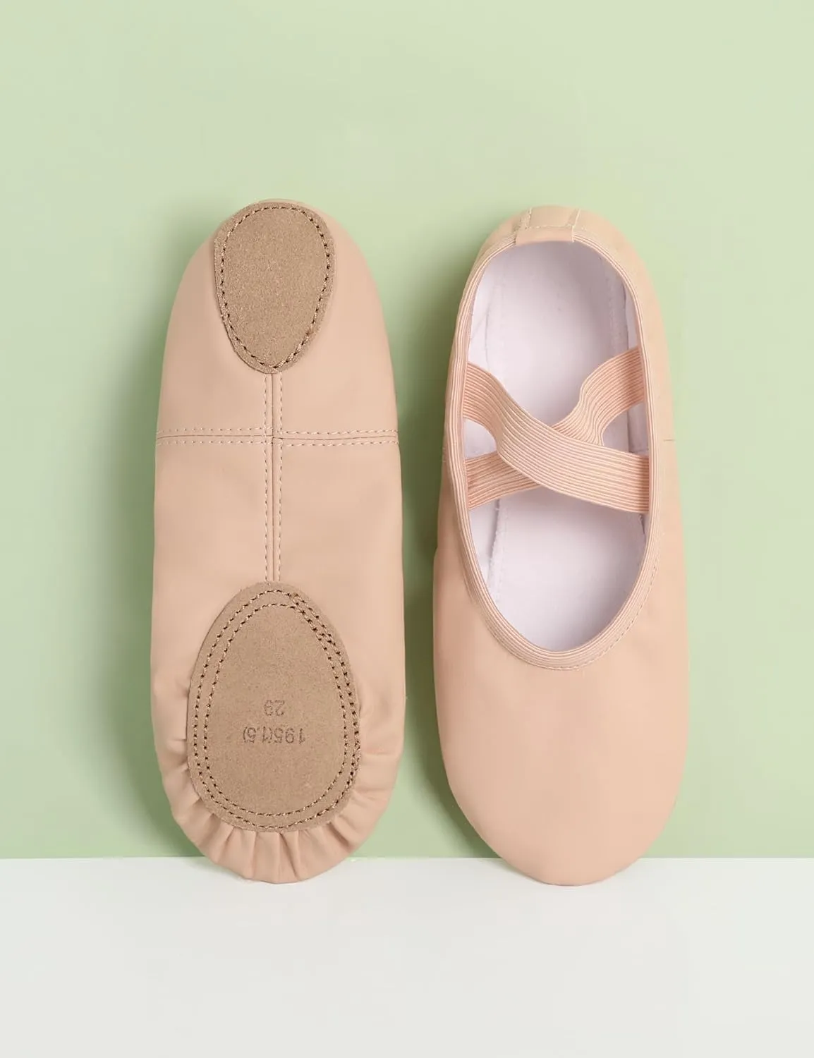 Phoeswan Ballet Shoes for Girls, PU Leather Girls Dance Slippers for Toddler/Little Kid/Big Kid