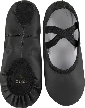 Phoeswan Ballet Shoes for Girls, PU Leather Girls Dance Slippers for Toddler/Little Kid/Big Kid