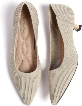 Semwiss Women's Low Heel Classic Pumps Pointed Toe Kitten Heels ShoesComfortable Casual Pumps for Women Dressy