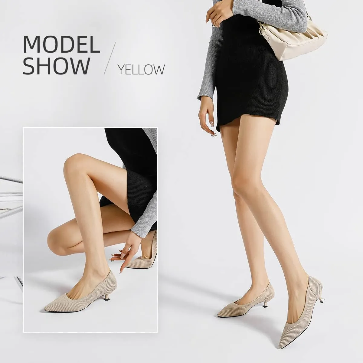 Semwiss Women's Low Heel Classic Pumps Pointed Toe Kitten Heels ShoesComfortable Casual Pumps for Women Dressy
