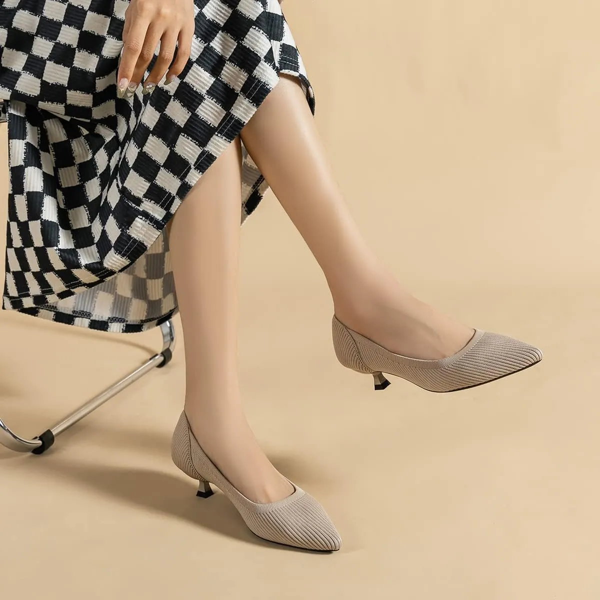 Semwiss Women's Low Heel Classic Pumps Pointed Toe Kitten Heels ShoesComfortable Casual Pumps for Women Dressy
