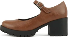 Soda Boxer ~ Women Mary Jane Round Toe Chunky Block Heel Lug Sole Pump with Adjustable Strap
