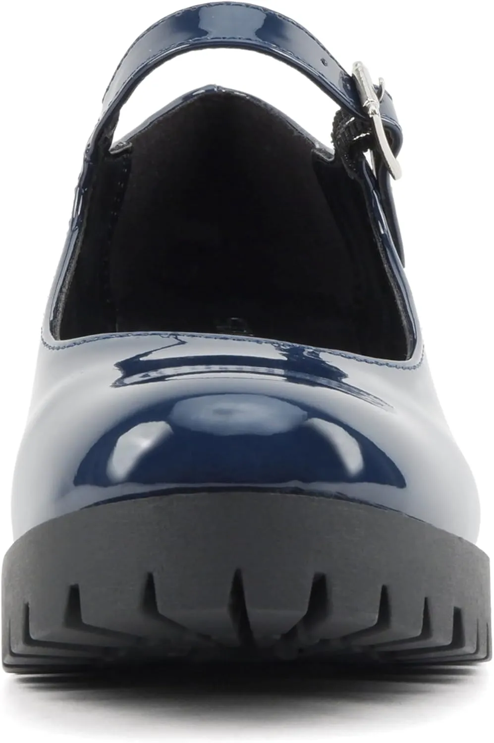 Soda Boxer ~ Women Mary Jane Round Toe Chunky Block Heel Lug Sole Pump with Adjustable Strap