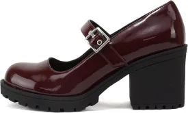 Soda Eviana ~ Women Mary Jane Round Toe Mid Chunky Block Heel Lug Sole Pump with Adjustable Strap