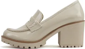 Soda Kinder ~ Women Slip On Chunky Mid Heel Lug Sole Penny Loafer Shoe