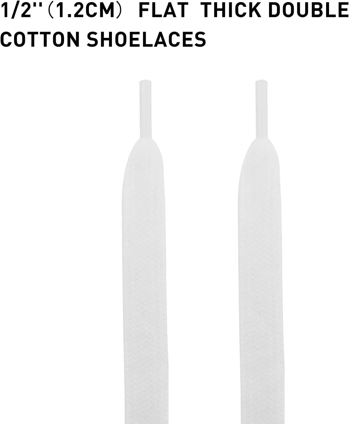 UamGlsob Flat Thick Cotton Shoe Laces for Alexander Mcqueen Sneakers,1/2''(1.2cm) Jumbo Fat Wide Shoelaces Replacement Laces