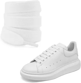 UamGlsob Flat Thick Cotton Shoe Laces for Alexander Mcqueen Sneakers,1/2''(1.2cm) Jumbo Fat Wide Shoelaces Replacement Laces