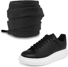 UamGlsob Flat Thick Cotton Shoe Laces for Alexander Mcqueen Sneakers,1/2''(1.2cm) Jumbo Fat Wide Shoelaces Replacement Laces