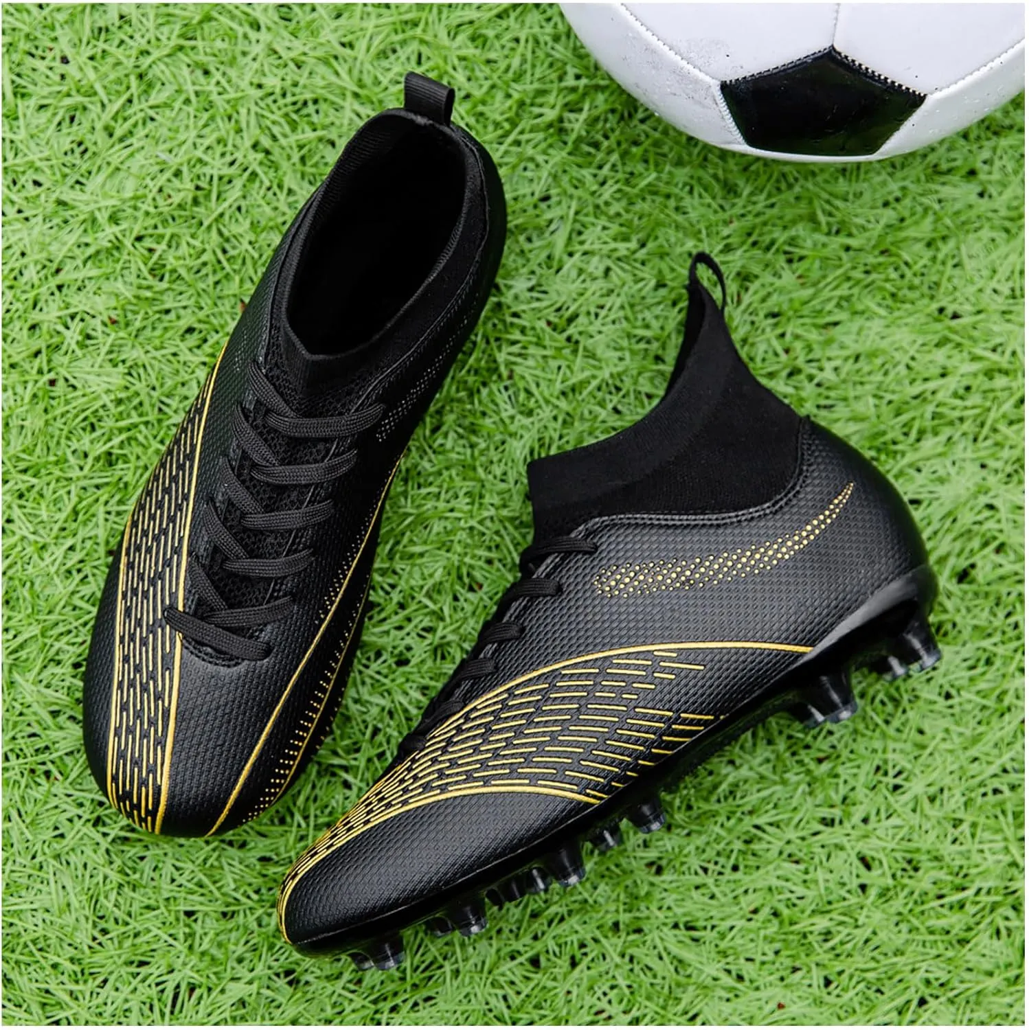Unisex Soccer Shoes Turf Youth Football Boots Futsal Cleats Indoor Athletic TF Sneaker