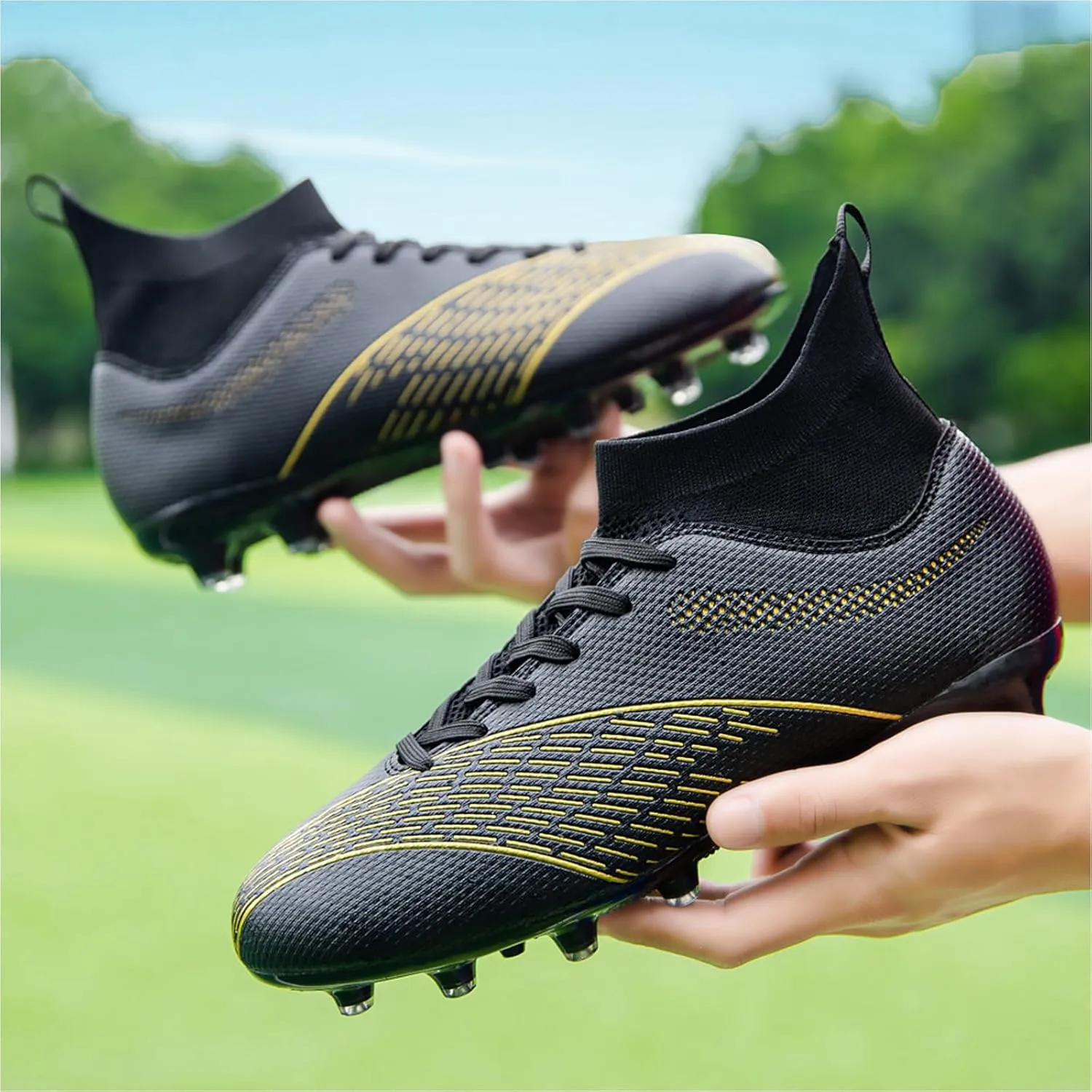 Unisex Soccer Shoes Turf Youth Football Boots Futsal Cleats Indoor Athletic TF Sneaker