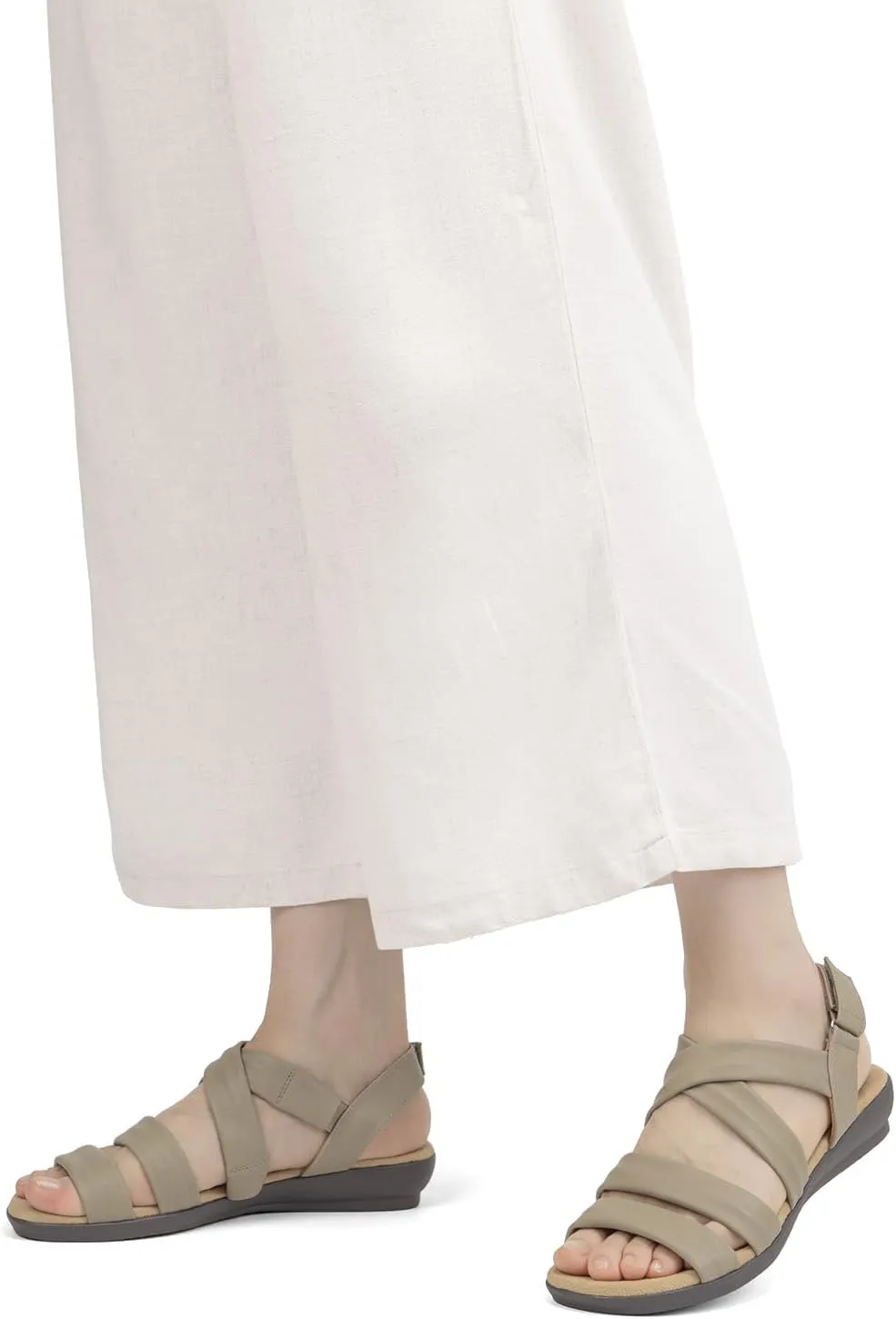 VJH confort Womens Flat Sandals, Soft Straps Slip-on Open Toe Light Weight Elastic Slingback Comfort Casual Walking Sandals