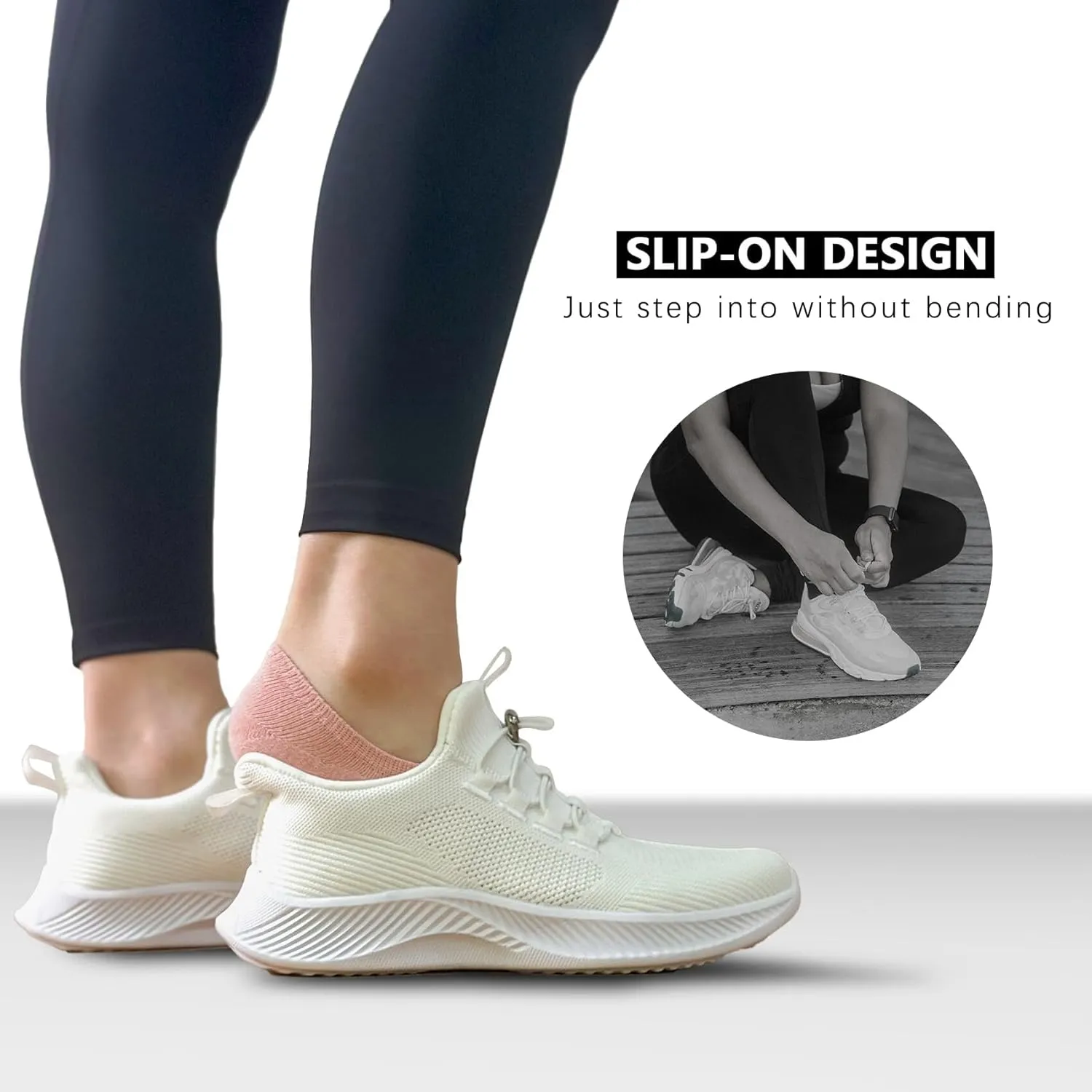 Walking Shoes for Women- Lightweight, Slip On, Breathable Sneakers for Running, Walking, Jogging, Gym