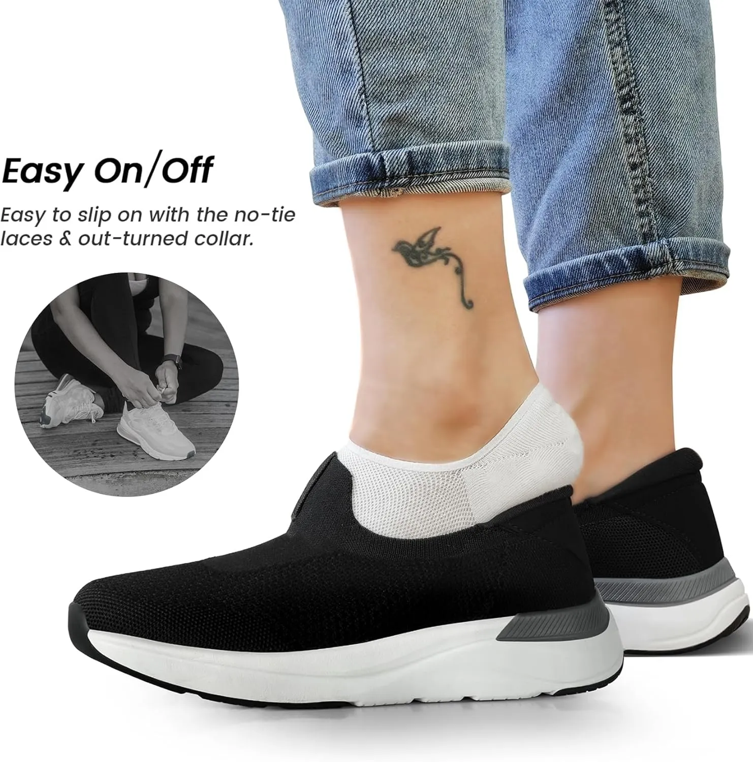 Walking Shoes for Women- Lightweight, Slip On, Breathable Sneakers for Running, Walking, Jogging, Gym