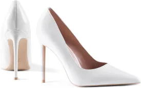 Women High Heels,3.94 inch/10cm Stiletto Pumps Sexy Pointed Toe Patent Leather Slip On High Heel Dress Evening Party Pump Shoes
