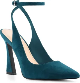 Womens Closed Toe Ankle Strap Heels Pointed Toe Pumps Shoes Slingback High Heel Wedding Dress Shoes