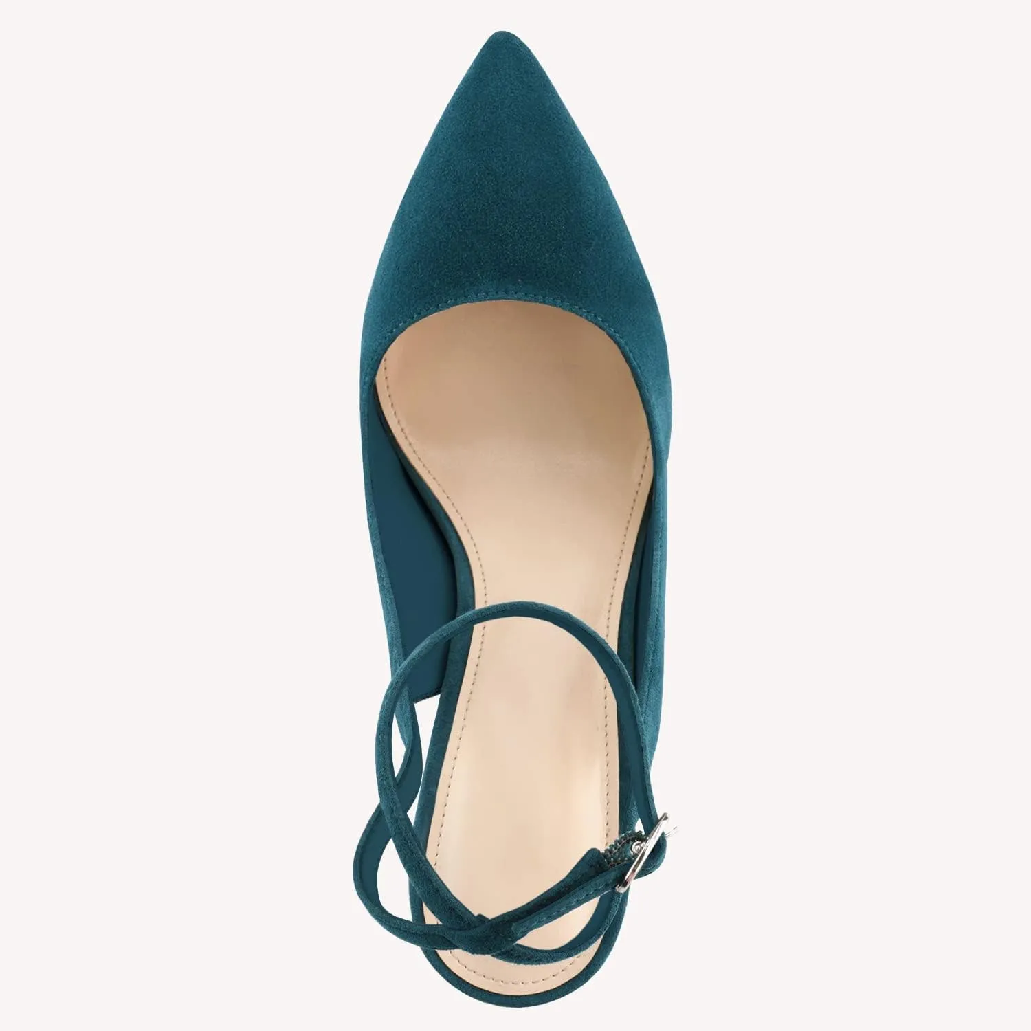 Womens Closed Toe Ankle Strap Heels Pointed Toe Pumps Shoes Slingback High Heel Wedding Dress Shoes