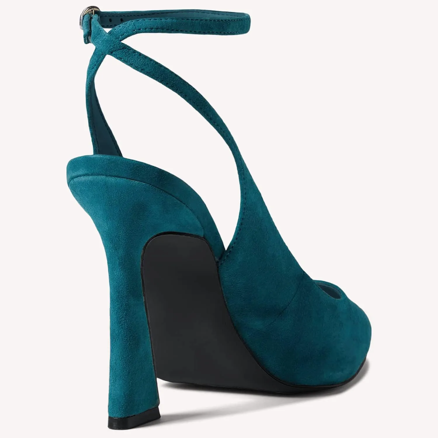 Womens Closed Toe Ankle Strap Heels Pointed Toe Pumps Shoes Slingback High Heel Wedding Dress Shoes