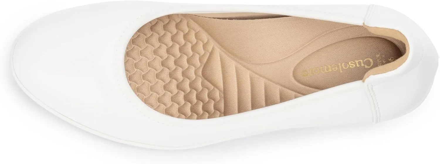 Women's Pumps with Arch Support, Chunky Closed Round Toe Block Heels for Women, Comfortable Low Heel Work Dress Shoes