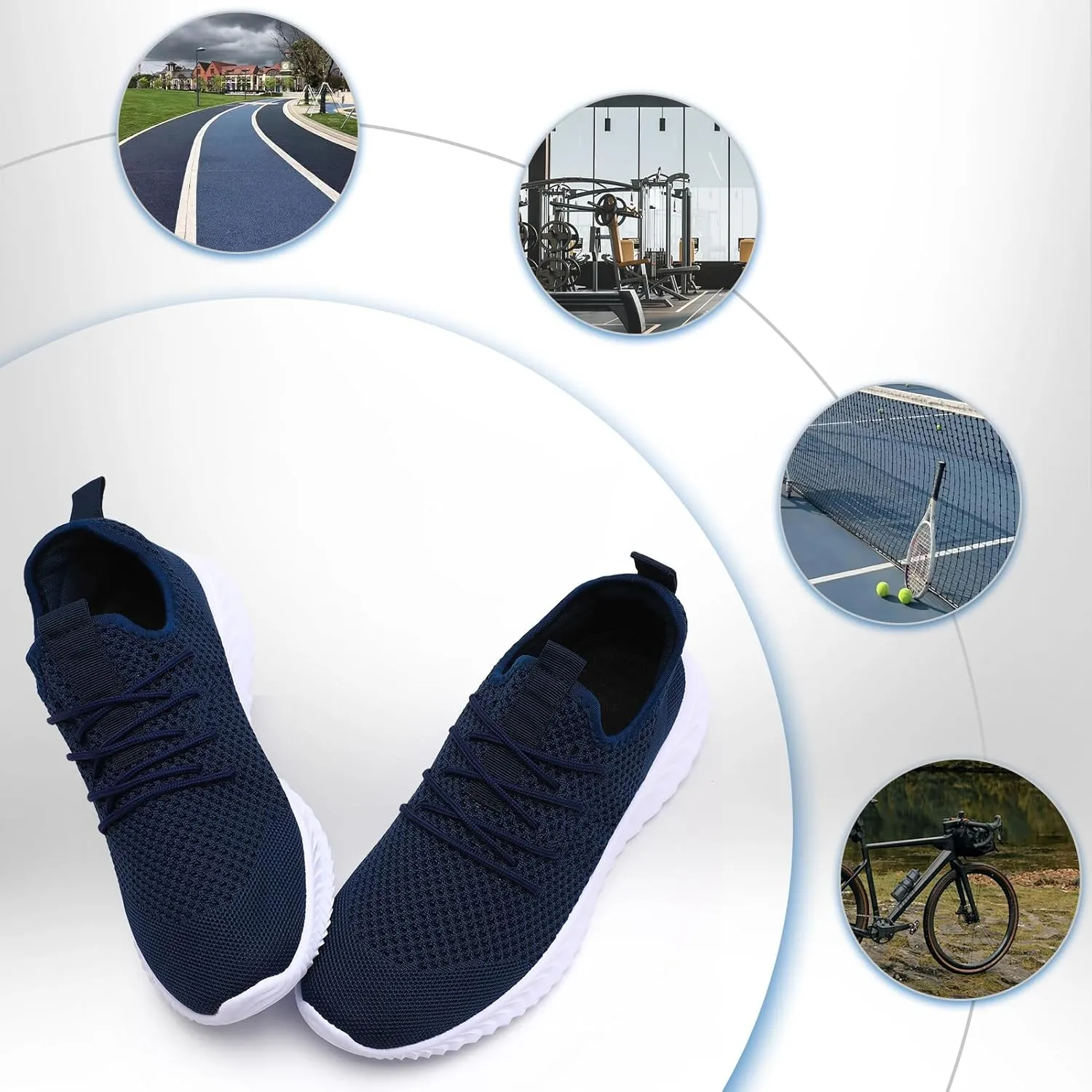 Women's Tennis Running Shoes Lightweight Slip On Walking Shoes Breathable Athletic Sport Gym Workout Jogging Fitness Sneaker