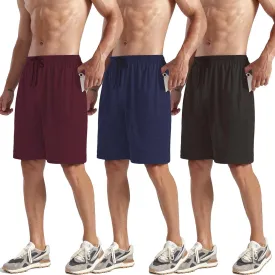 ZH Men's Athletic Shorts with Pockets and Adjustable Elastic Waistband - Quick-Dry Activewear