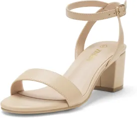 ZURIN Womens Low Block Chunky Heels Open Toe Ankle Strap Heeled Sandals Dress Pumps Shoes for Wedding Bridal Evening Party Homecoming Prom 2.24 inch